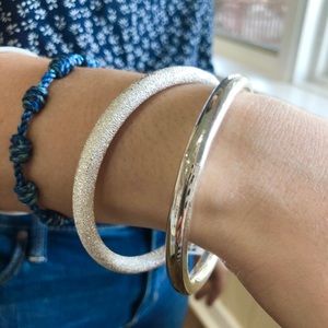 2 Sparkle Silver Color Bracelets